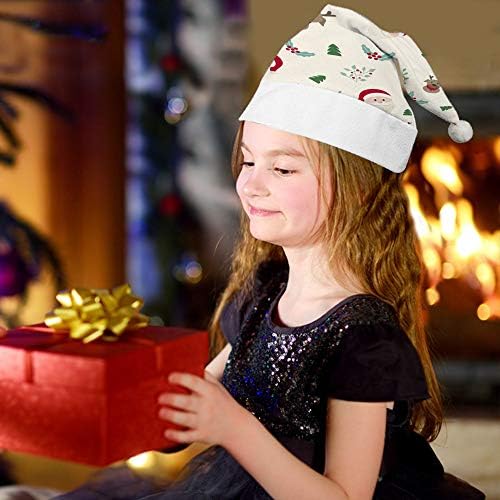 GORYJ Noel Şapka Kısa Peluş Ren Geyiği ve Santa Yumuşak Rahat Santa Şapka Tatil Parti Elbise için Uygun 19.7x13. 8 inç