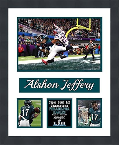 Posta ile Çerçeveler Alshon Jeffery Philadelphia Eagles 2018 Super Bowl LII (52) Şampiyonlar Keçeleşmiş Kolaj Çerçeveli Fotoğraflar