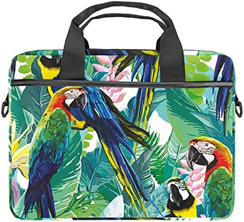 Boyalı Papağan Tropikal Bitkiler Laptop çantası 14.5 İnç Evrak Çantası Laptop omuz askılı çanta Laptop Taşıma çantası Bilgisayar