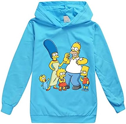 Dohaqi Erkek Kız Simpsons Kapüşonlu Sweatshirt svetşört Tops Çocuklar için 2-16Y