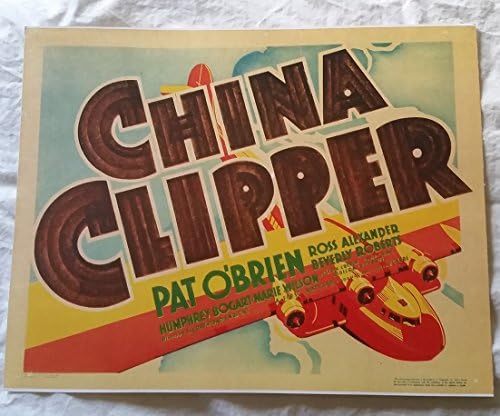 Çin Clipper Lobi Kartı 14 x 11 inç Pat O'Brien, Humphrey Bogart, Beverly Roberts