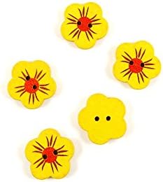 550 ADET Dikiş Kavramlar Malzemeleri Bağlantı Elemanları Düğmeler Dikmek 04592 Sarı Erik Çiçeği Ahşap Giyim Dekorasyon El Yapımı