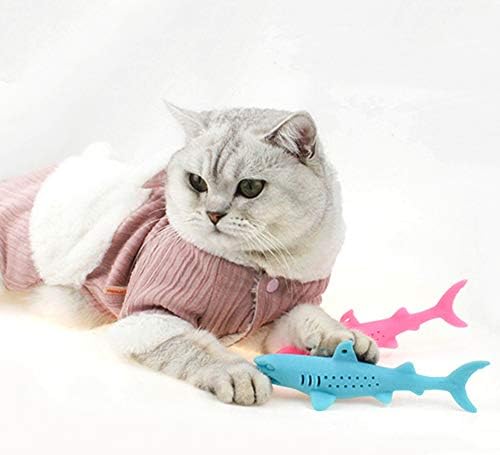 ocijf179 Pet Kedi Yavru Silikon Köpekbalığı Şekli Diş Fırçası Catnip Molar Bite Çiğnemek Oyun Oyuncak, mükemmel Eğitim Diş