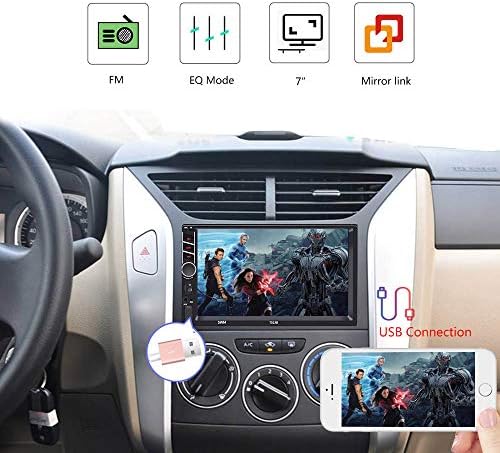 UNITOPSCI Çift Din Araba Stereo ile Uyumlu Apple CarPlay Android Oto 7 İnç Dokunmatik Ekran Araba Radyo ile Bluetooth FM Ses