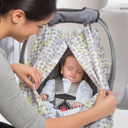 Yaz Bebek 2-in-1 Taşıma ve Kapak Bebek Araba Koltuğu Kapağı, Beyaz Noktalar