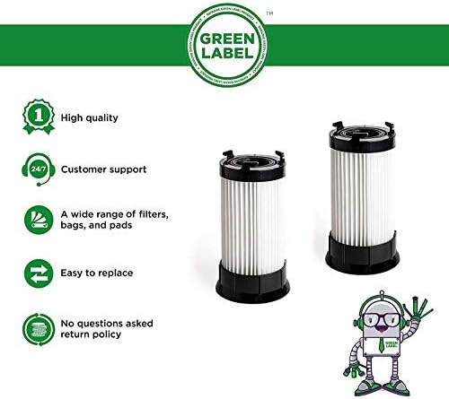 Yeşil Etiket Marka 2 Paket Yedek HEPA Filtre DCF4, Eureka Dik Elektrikli Süpürgeler için DCF18 (63073C ile karşılaştırır, 62132,