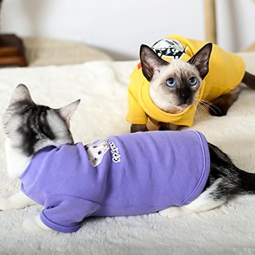 Köpek Kedi Giysileri Sonbahar Sıcak ve Yumuşak Pet Kostüm Baskı Tatlı Hoodies Yuvarlak Boyun Kazak Küçük Köpekler için
