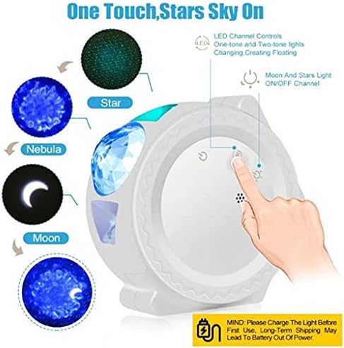 CDQYA 3 in 1 yıldız gece ışık projektör yıldızlı gökyüzü ay projektör Galaxy okyanus bulutsusu lamba müzik kontrol ev dekoratif