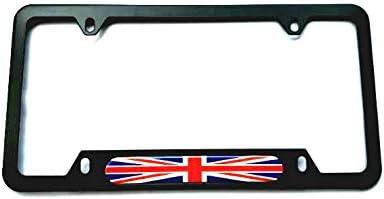 Union Jack İngiliz İNGILTERE Birleşik Krallık Bayrağı Spor Plaka Kapak Çerçeveleri Tutucu ile vidalı kapaklar Paslanmaz Çelik