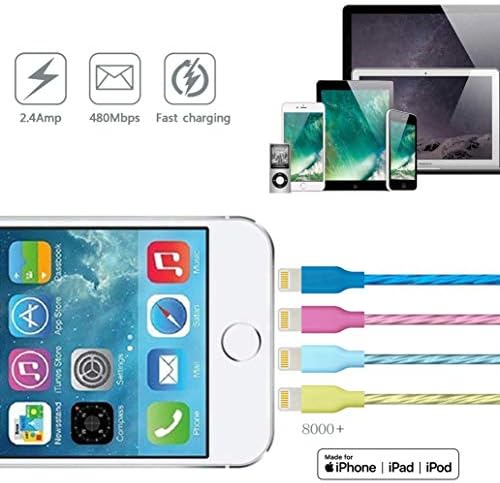 iPhone şarj cihazı Yıldırım Kablosu 4 Paketi 4 Renk 4ft Güç Kablosu için MFi Sertifikalı Hızlı Şarj Uyumlu iPhone 11 Pro X