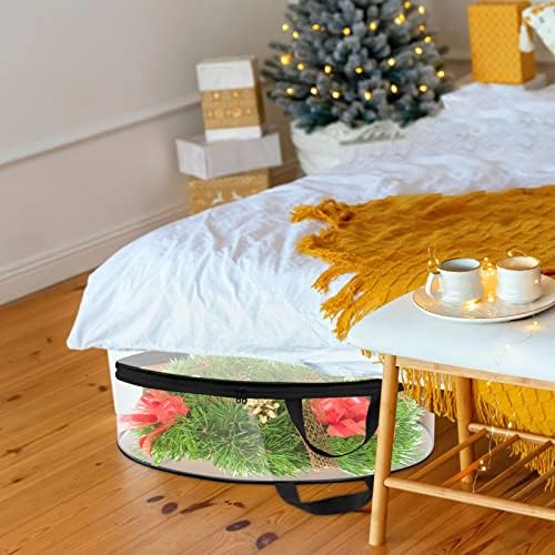 YOUMETO Yapay Depolama Noel Kolları Geçirmez Su Çanta WreathsReinforced 2 Paketi için Tatil Çift Kumaş Tuval Noel Fermuarlı