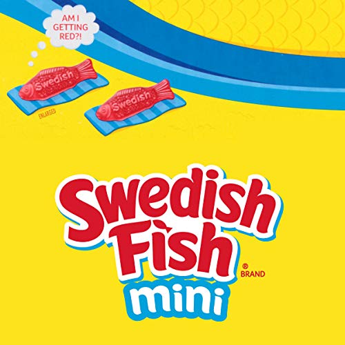 Swedish Fish Mini Soft & Chewy Candy, Aile Boyu, Noel Çorabı Dolguları, Kırmızı, Orijinal, 1,8 lb