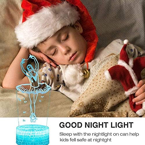 Bale Akrilik gece lambası Çocuk başucu lambası Balerin 3D LED Optik Illusion Yatak Odası dekorasyon masa Lambası Uzaktan 16