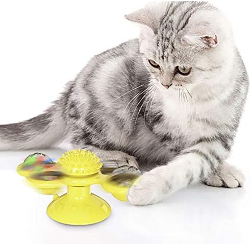 PİCKME 3 in 1 Çok Fonksiyonlu Kedi Oyuncak Fırıldak Kedi Oyuncak Pikap Alay Kedi Oyuncak Tırmalama Kedi Saç Fırçası Kedi Diş