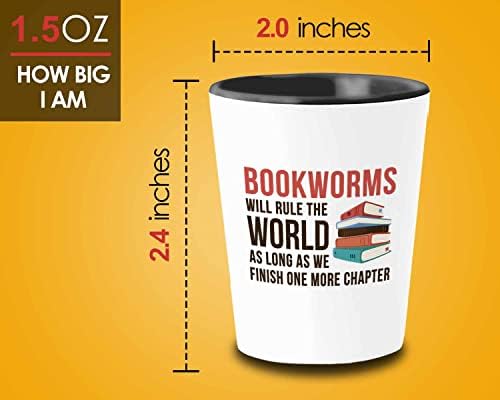Kitap Severler Shot Cam 1.5 Oz-Kitap Kurtları Dünyayı Yönetecek-Komik Okuma Kitap Severler Kütüphaneci Edebiyat Öğretmeni Sınıf