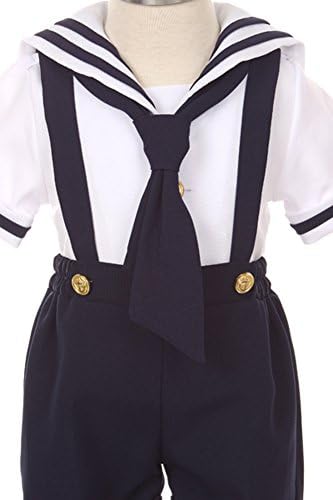 ıGirlDress Bebek Yürüyor Boys Denizcilik Sailor Kıyafet Kısa Suit 4 Parça Set