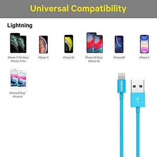 Kanex Apple Sertifikalı Lightning-USB Kablosu, SureFit Konnektörlü 4 fit (1,2 M) Yeşil