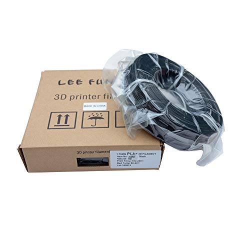 LEE FUNG 1.75 mm PLA Artı(PLA+) 3D Yazıcı Filament 1 KG (2.2 lbs) Dolum (HİÇBİR Makara) - Siyah