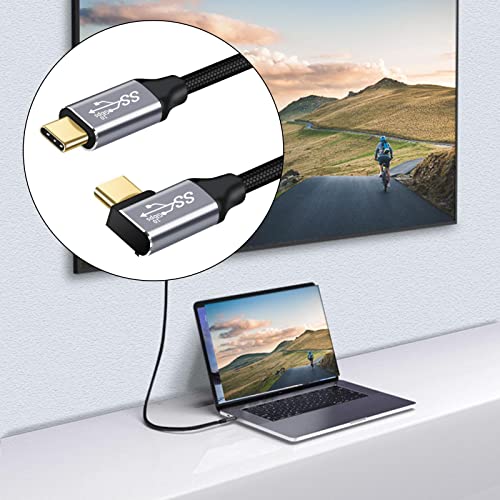 Homyl Dik Açı USB C Kablosu USB 3.1 Yüksek Hızlı Veri Senkronizasyonu PD Bilgisayar için Hızlı Şarj - 2m