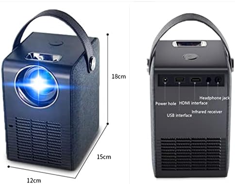 Projektör, Cep Telefonu Akıllı Taşınabilir Projektör Ev Ultra yüksek Çözünürlüklü 4K Kablosuz Mini 5G Küçük Projektör (Siyah)
