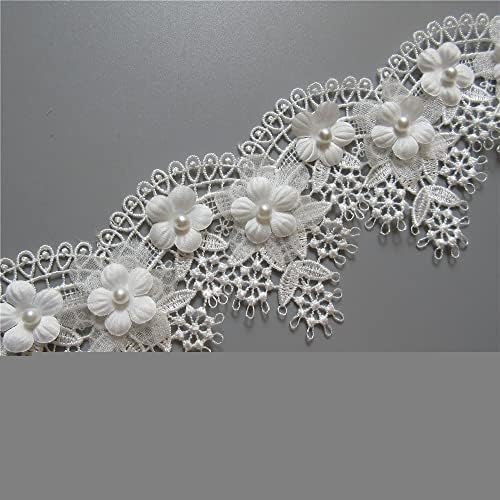 10 / 20X Beyaz Üzüm Çiçekler Inci Dantel Trim Şerit Işlemeli Örgü düğün elbisesi El Yapımı Patchwork Dikiş Malzemeleri El Sanatları,