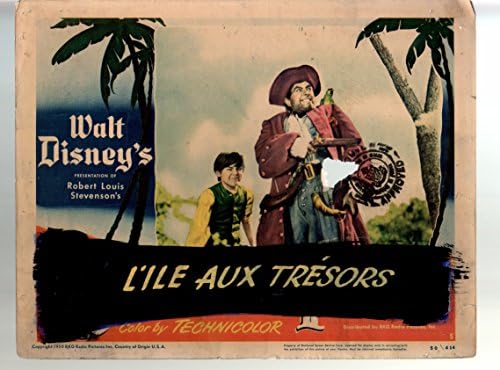 FİLM AFİŞİ: L'ıle Aux Tresors-Bobby Driscoll-Robert Newton-11x14-Renkli-Lobi Kartı-Disney