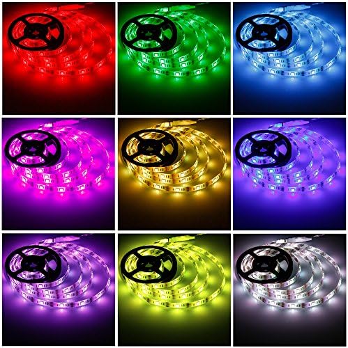 Akülü Led şerit ışıklar, Geekeep su geçirmez Esnek LED ışık Şeritleri SMD 5050 LED şerit ışık Mood ışık (2 M / 6.56 ft, RGB