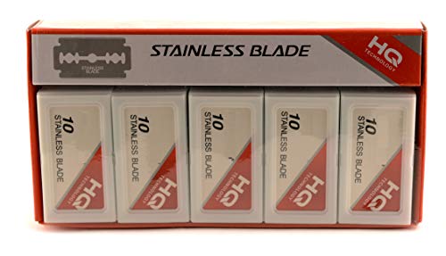 [600 PAKET] Çift Kenarlı Paslanmaz Çelik Tıraş Bıçağı Bıçakları - Tıraş için Erkek Emniyetli Tıraş Bıçağı Bıçakları - Platin
