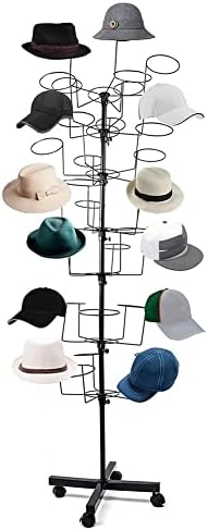 GUORRUI-Düğün Halı Dönen Şapka Ekran Raf-Ücretsiz Ayakta Şapkalar Peruk Raf Metal Zemin Raf için Kapaklar, Kask ve Şapka (Renk: