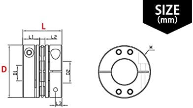 YİNGJUN Çoğaltıcı Esnek Diyafram Kaplin D26 L26 4mm için 12mm 8-Vida Büyük Tork için Adım Servo Motor (İç Çap: Daha fazla temas)