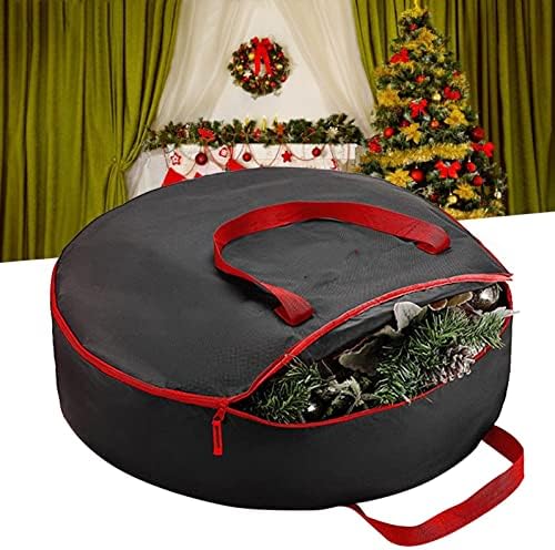 Lee-po-po Noel Çelenk saklama çantası-Çelenk Tatil Konteyner Dayanıklı Muşamba Malzeme, Fermuarlı, Takviyeli Kolu ve Kolay