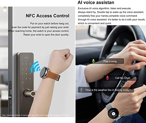 TZFSTV akıllı saat Erkekler Kadınlar için, Android ıOS Telefonlar için Smartwatch ile 1.19 Tam Ekran, GPS Hareket Yörünge,