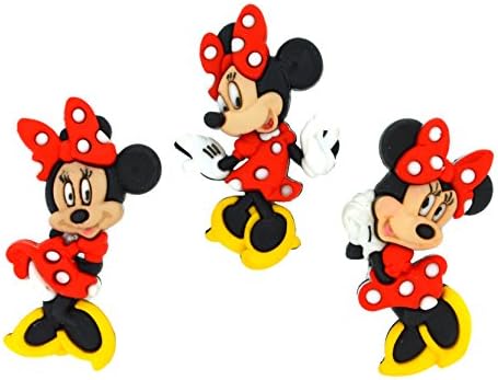 Giydir 7717 Disney Düğme Bezemeler, Minnie Mouse, Kırmızı