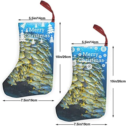 GLRTORE Denizaltı Shoal Noel Çorap 2 Paket 10 İnç, noel Çorap Noel Ağacı Şömine Asılı Çorap Noel Şeker Mevcut Çanta için Aile