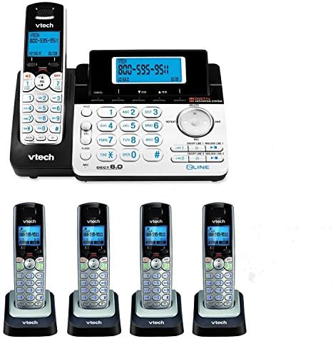VTech DS6151 2-Line Genişletilebilir Telsiz Telefon ile Dijital Cevaplama Sistemi ve Arayan KIMLIĞI ile 4 Ekstra DS6101 Yakışıklı