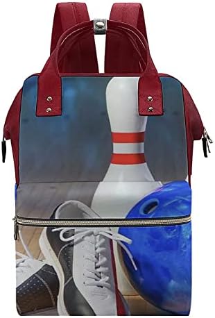 Bowling ayakkabı baskı su geçirmez anne sırt çantası omuz çantası şık Nappy sırt çantası seyahat alışveriş için
