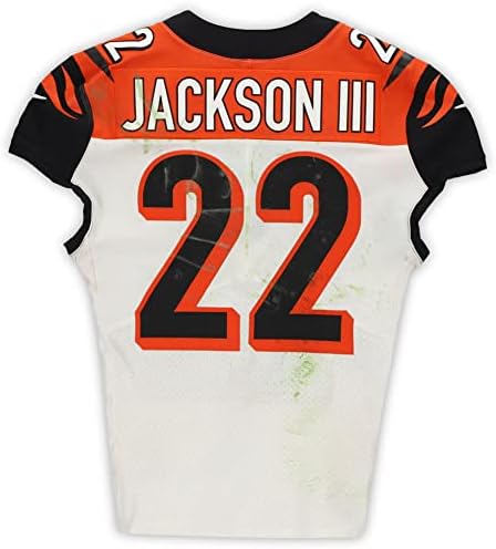 William Jackson III Cincinnati Bengals Oyunu-11 Ekim 2020'de Baltimore Ravens'a karşı 22 numaralı Beyaz Formayı Kullandı-İmzasız