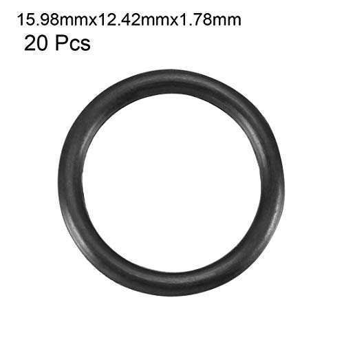 uxcell 20 adet Siyah Nitril Bütadien Kauçuk NBR O-Ring 12.42 mm İç Dia 1.78 mm Genişlik