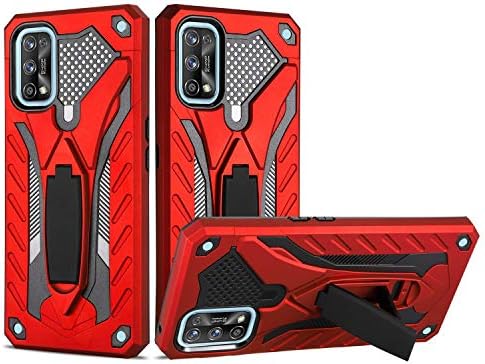 Hicaseer Kapak için Realme 7 Pro, 2 in 1 Daralan Kickstand Hibrid Kapak Çift Katmanlı Sert PC ile Yumuşak TPU Tampon Darbeye