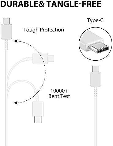VOLT PLUS TECH Hızlı Adaptif Turbo 18W Duvar ve Araç Çift Bağlantı Noktalı USB Kiti, (2) USB Tip-C Kablolarla Samsung Galaxy