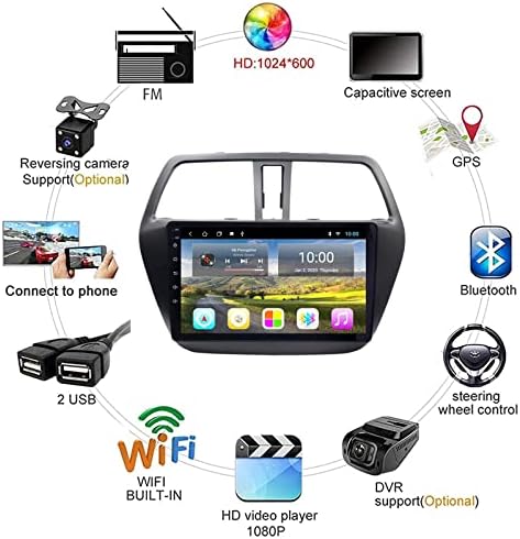 gaoweipeng Araba Radyo Stereo Android 10.0 için S-Çapraz 2014-2017 Kafa Ünitesi GPS Navigasyon Multimedya Oynatıcı Sat nav