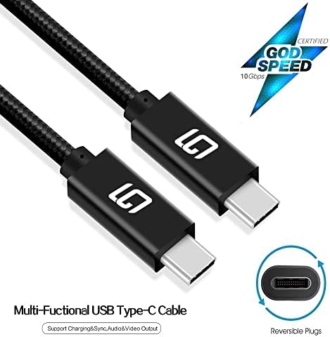 GodSpin USB C'den USB C'ye Kablo (10Gbps) SuperSpeed [Sertifikalı] USB Tip-C'den USB Tip-C'ye, 100W Güç (USB 3.1, 3.2, Thunderbolt