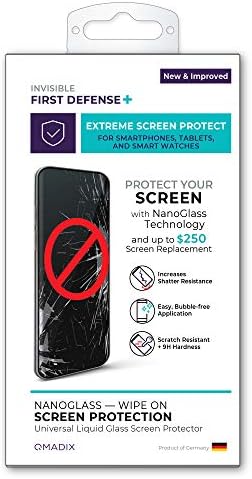 QMADIX $ 250 Ekran Koruması-Görünmez İlk Savunma NANO Sıvı Cam Ekran Koruyucu-Tüm Telefonlar Tabletler Akıllı Saatler Evrensel