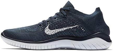 Nike erkek Ücretsiz RN Flyknit 2018 Koşu Ayakkabıları (7.5, Lacivert / Beyaz)
