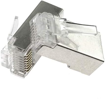 Tegg 20 ADET Cat6 Geçidi Metal Korumalı Modüler Fiş LAN Ağ RJ45 8P8C Ethernet Kabloları Bağlayıcı Internet Adaptörü Şeffaf