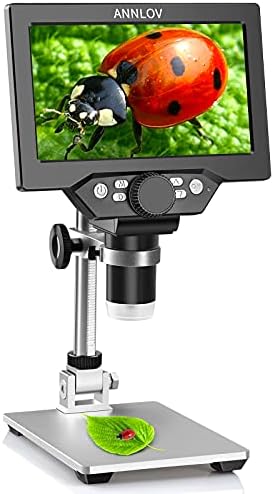 7 LCD Dijital Mikroskop ANNLOV 1200X Maginfication 1080 P sikke Mikroskop ile Metal standı, 12MP Ultra-hassas odaklama Video