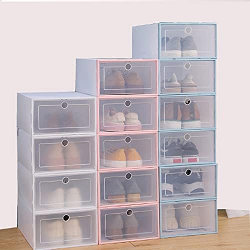 Ueohıtsct Ayakkabı Kutusu 6 Paket Ayakkabı Saklama kutuları Istiflenebilir Şeffaf Plastik ayakkabı organizatörü Konteynerler